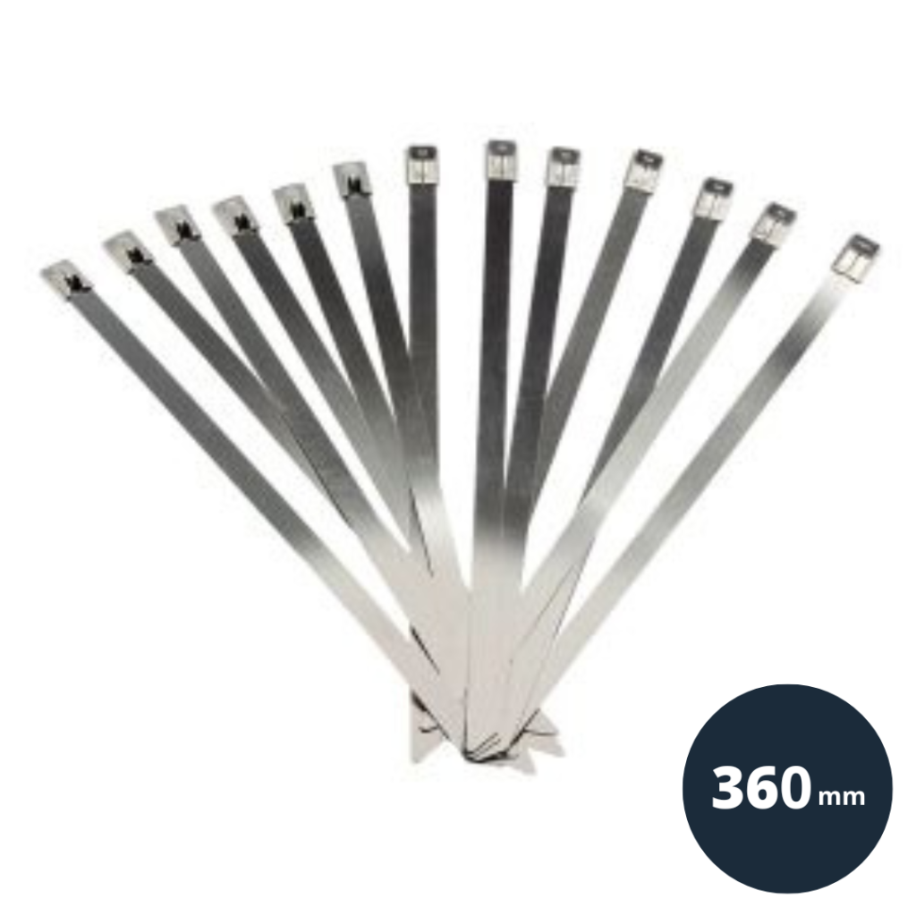 thumbnail interactive-video image 1 of 20x Stainless Steel Cable Ties – 4.6 X 360 Mm – Metal Strapping, Heat Exhaust Wrap Tie 1 of 2