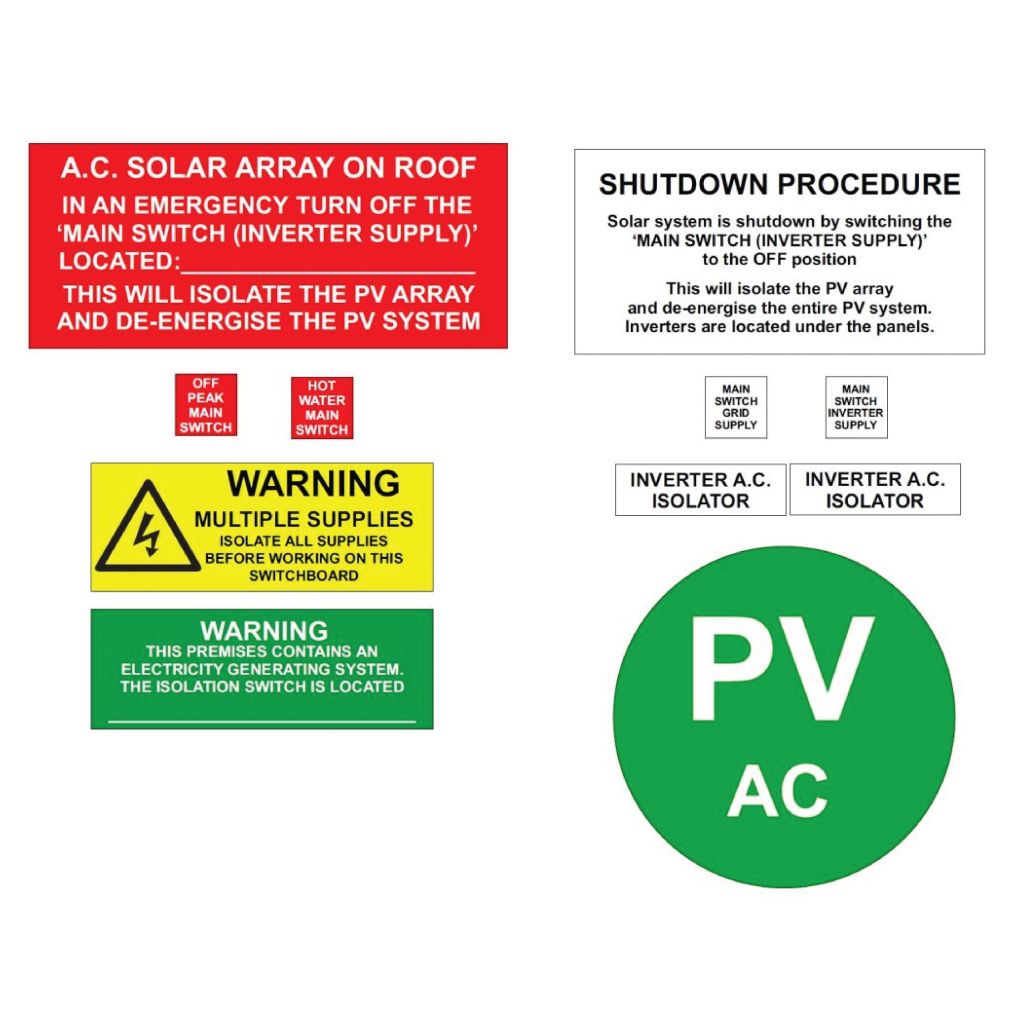 Solar Label Kits 3M Adhesivebacked PV Connections