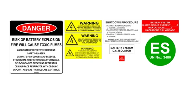 Battery Storage System - Label Kit