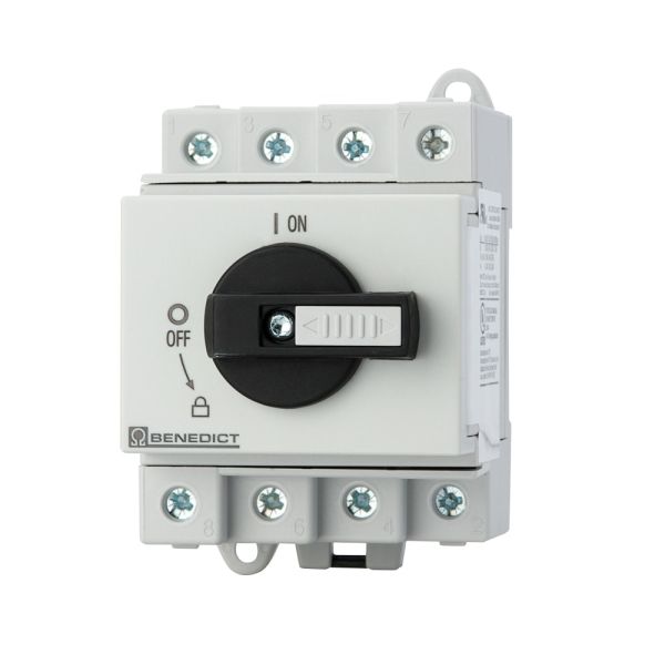 Din-mount DC Isolator Switch 1500V 32A Low Profile With Links