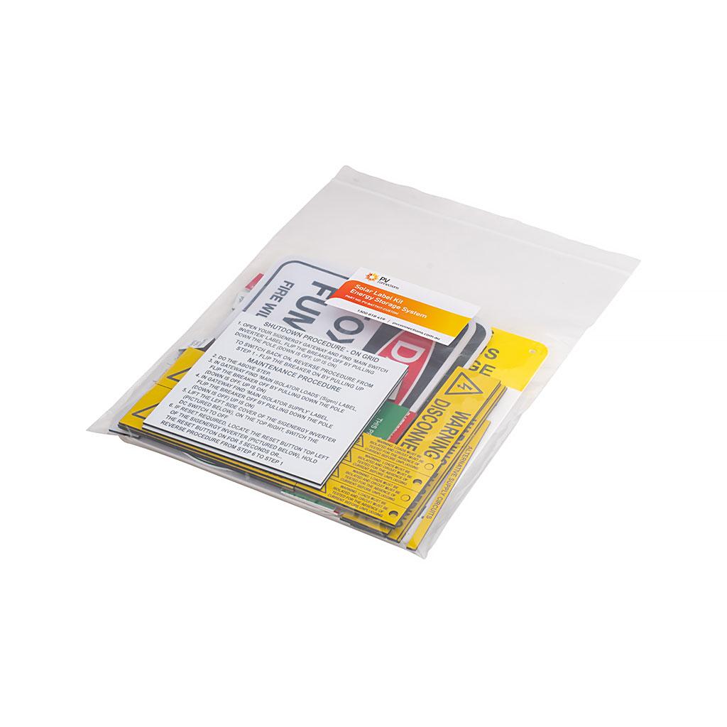 Battery Storage System - Label Kit - PV Connections