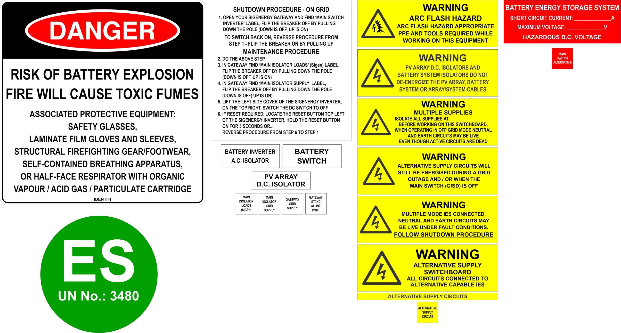 SigEnergy Label Kit- AC Coupled