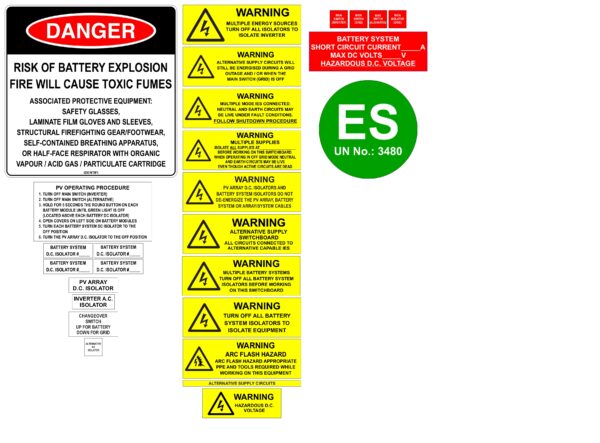 GoodWe ESA AC Coupled Battery Label Kit