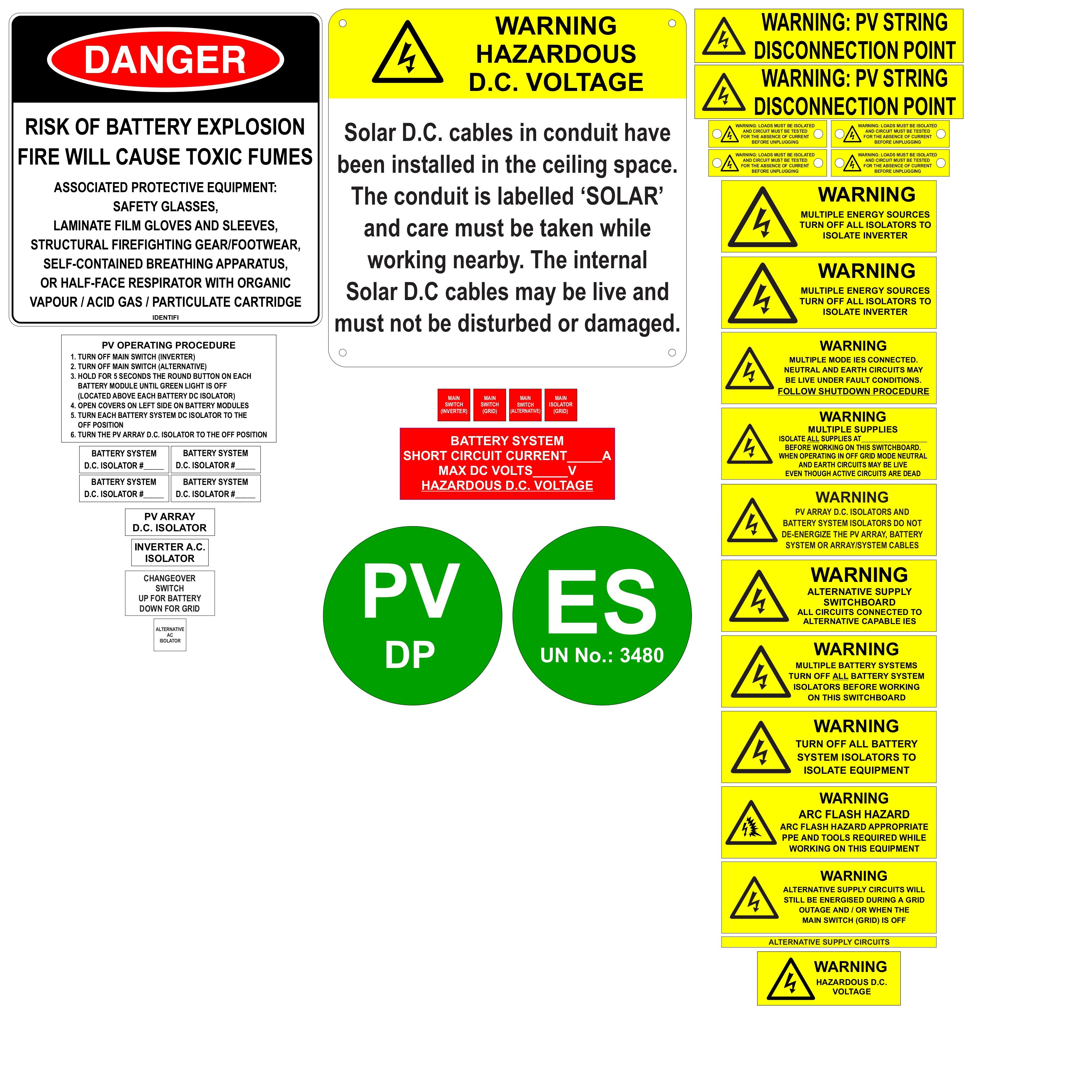 GoodWe ESA DC Coupled Battery Label Kit