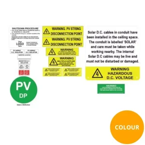 CUSTOM Disconnection Point - Solar Label Kit- Colour Logo